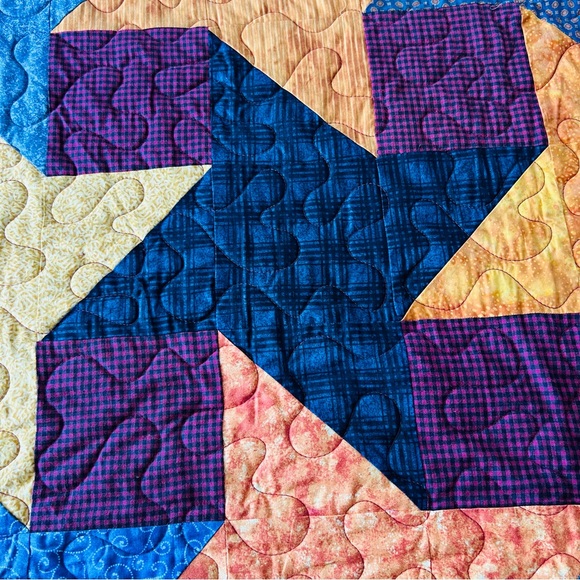 Handmade Patchwork Star Quilt – 70” x 70” – NEW - Picture 6 of 12